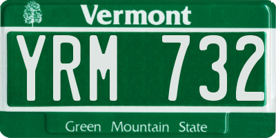 VT license plate YRM732