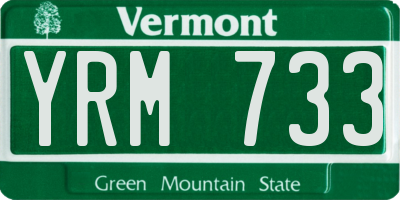 VT license plate YRM733