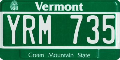 VT license plate YRM735