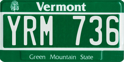 VT license plate YRM736