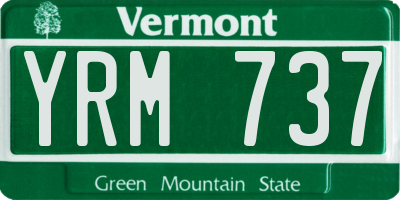 VT license plate YRM737