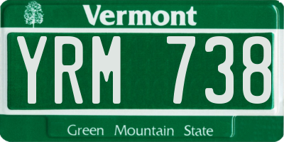 VT license plate YRM738