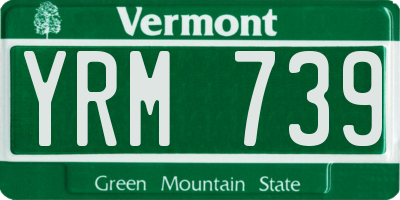 VT license plate YRM739