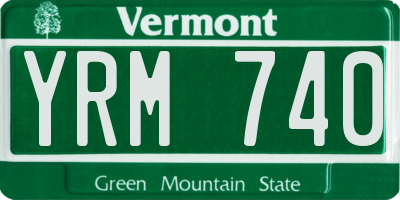 VT license plate YRM740