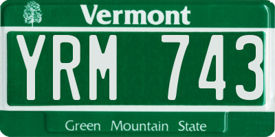 VT license plate YRM743
