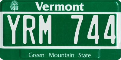 VT license plate YRM744