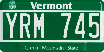 VT license plate YRM745