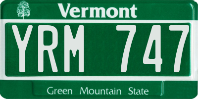VT license plate YRM747