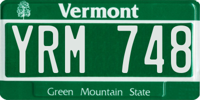VT license plate YRM748