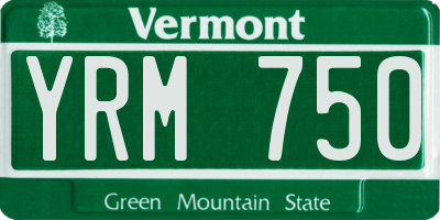 VT license plate YRM750