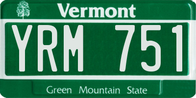 VT license plate YRM751