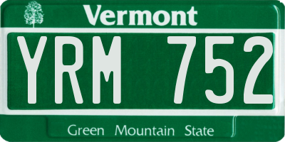 VT license plate YRM752