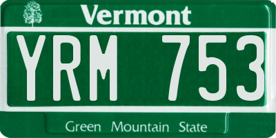 VT license plate YRM753