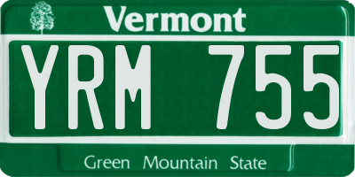 VT license plate YRM755