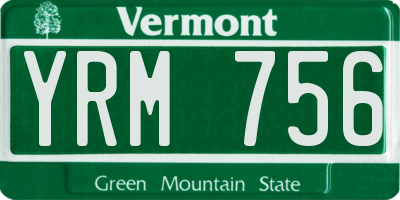 VT license plate YRM756