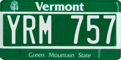 VT license plate YRM757