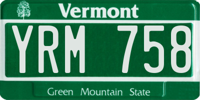 VT license plate YRM758