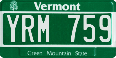 VT license plate YRM759