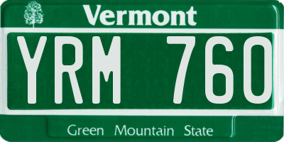 VT license plate YRM760