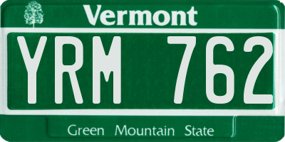 VT license plate YRM762