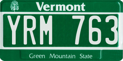 VT license plate YRM763