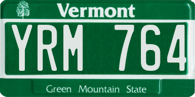 VT license plate YRM764