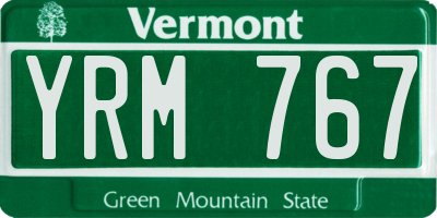 VT license plate YRM767