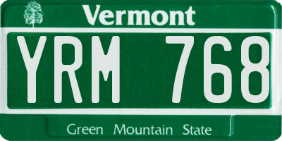 VT license plate YRM768