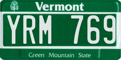 VT license plate YRM769