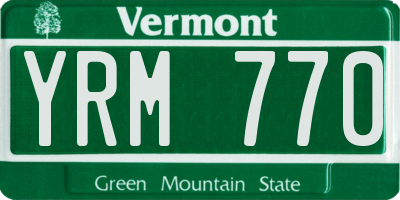 VT license plate YRM770