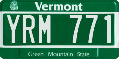 VT license plate YRM771