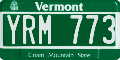 VT license plate YRM773