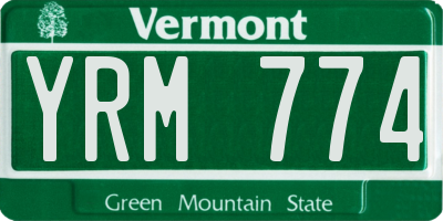 VT license plate YRM774