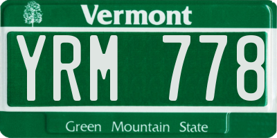 VT license plate YRM778