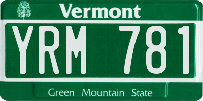 VT license plate YRM781
