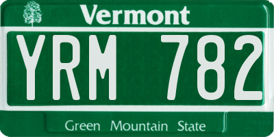 VT license plate YRM782