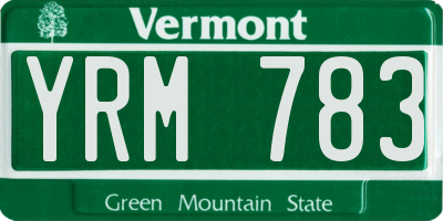 VT license plate YRM783