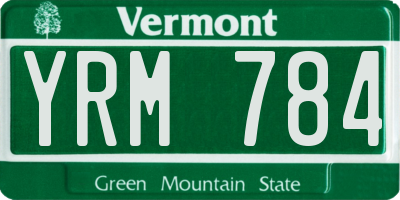 VT license plate YRM784