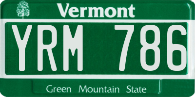 VT license plate YRM786