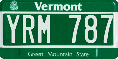 VT license plate YRM787