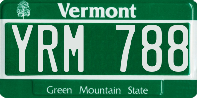 VT license plate YRM788