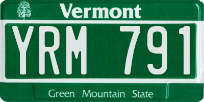 VT license plate YRM791