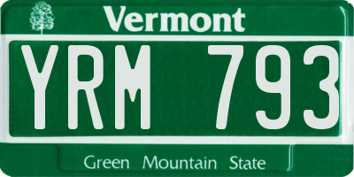 VT license plate YRM793