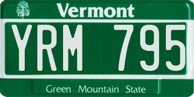 VT license plate YRM795