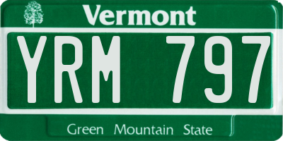 VT license plate YRM797