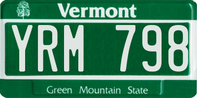 VT license plate YRM798