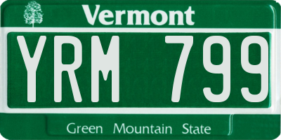 VT license plate YRM799