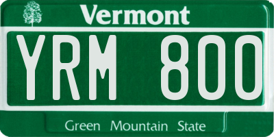 VT license plate YRM800