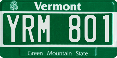 VT license plate YRM801