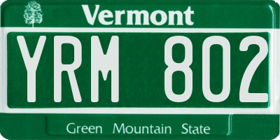 VT license plate YRM802